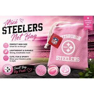 Pittsburgh Steelers Pink Cinch Sack Bag Pool Gym Tote Backpack Sack BCA - New